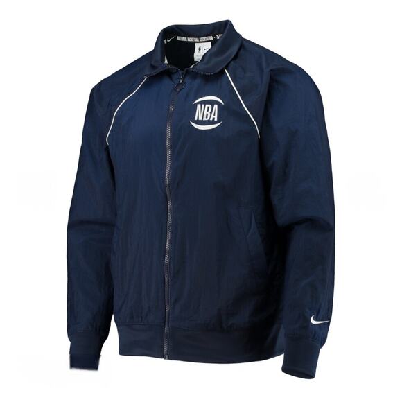 NWT Men's Small NBA 75th ANNIVERSAY NIKE WINDBREAKER JACKET Navy Blue - Picture 1 of 11